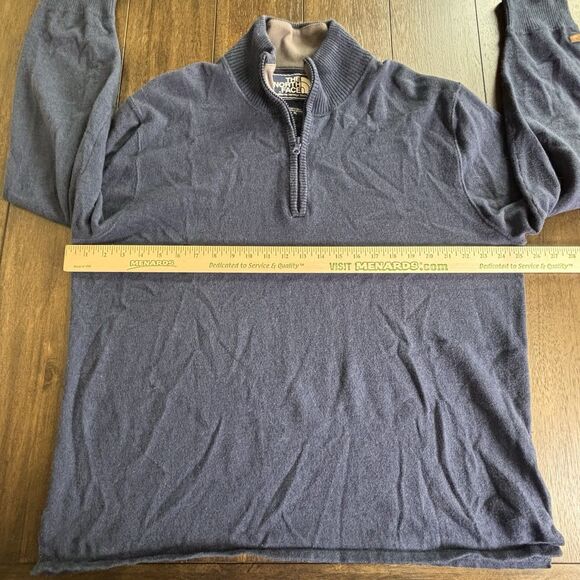 The North Face Wool Blend Pullover Sweater Quarter Zip Soft Knit Casual XL - Picture 3 of 8